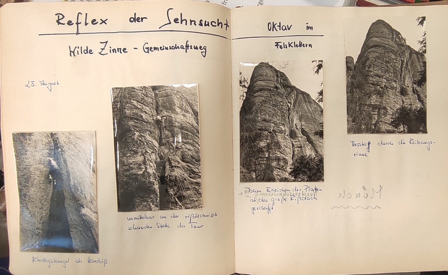 Bergfahrtenbuch mit Fotos der Besteigung Wilde Zinne - Gemeinschaftsweg