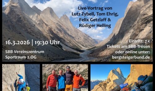 Artikelbild zu Artikel Vortrag: Abenteuerklettern im Karavshin von Tom Ehrig, Lutz Zybell, Felix Getzlaff & Rüdiger Helling