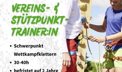 Artikelbild zu Artikel Wir suchen: Trainer:in im Hauptamt, Schwerpunkt Wettkampfklettern